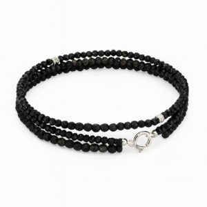 Brățară Protecție Energetică – Onix, Turmalină & Obsidian, Argint 925